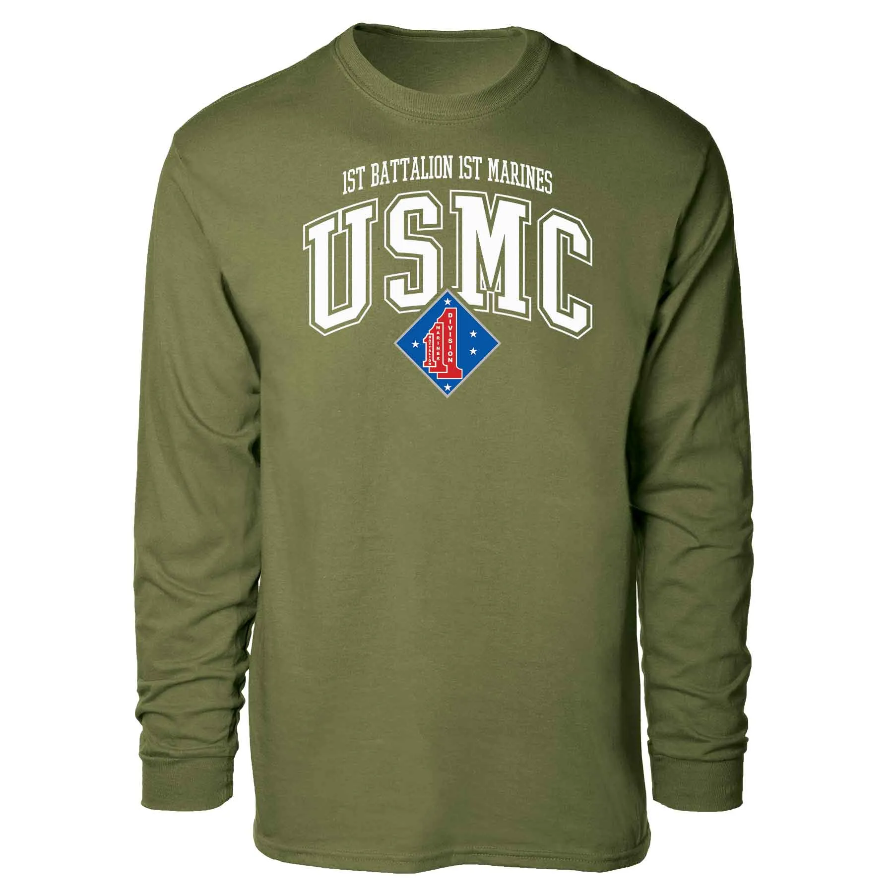 1st Battalion 1st Marines Arched Long Sleeve T-shirt