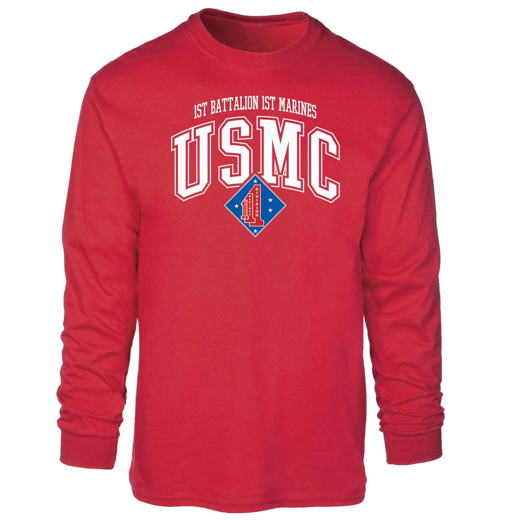 1st Battalion 1st Marines Arched Long Sleeve T-shirt
