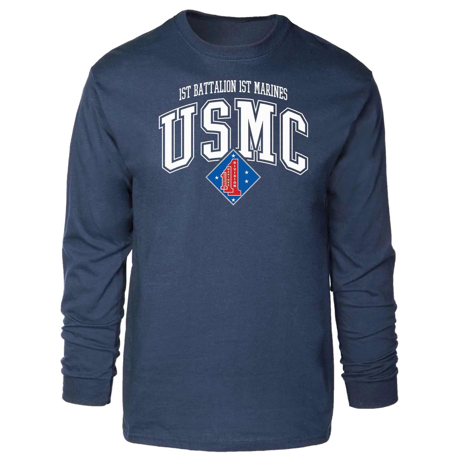 1st Battalion 1st Marines Arched Long Sleeve T-shirt