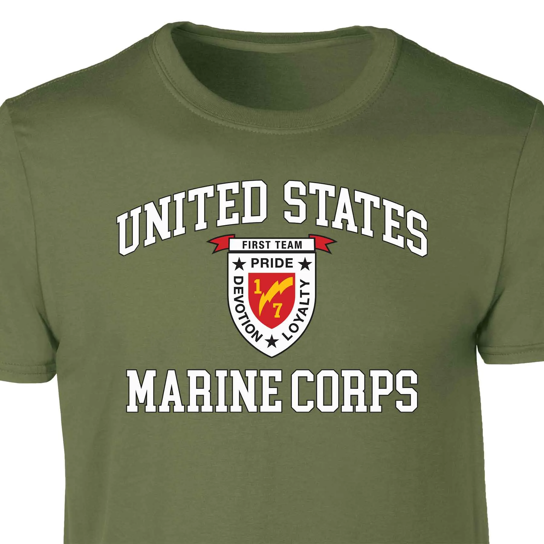 1st Battalion 7th Marines USMC  Patch Graphic T-shirt