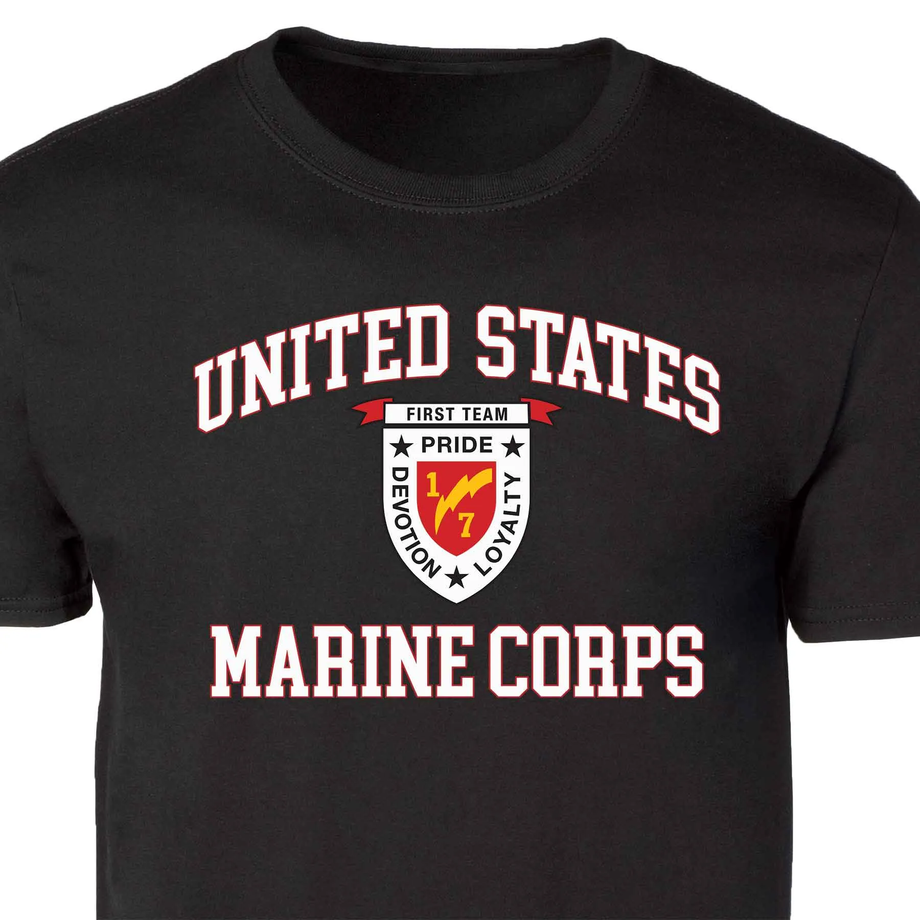 1st Battalion 7th Marines USMC  Patch Graphic T-shirt