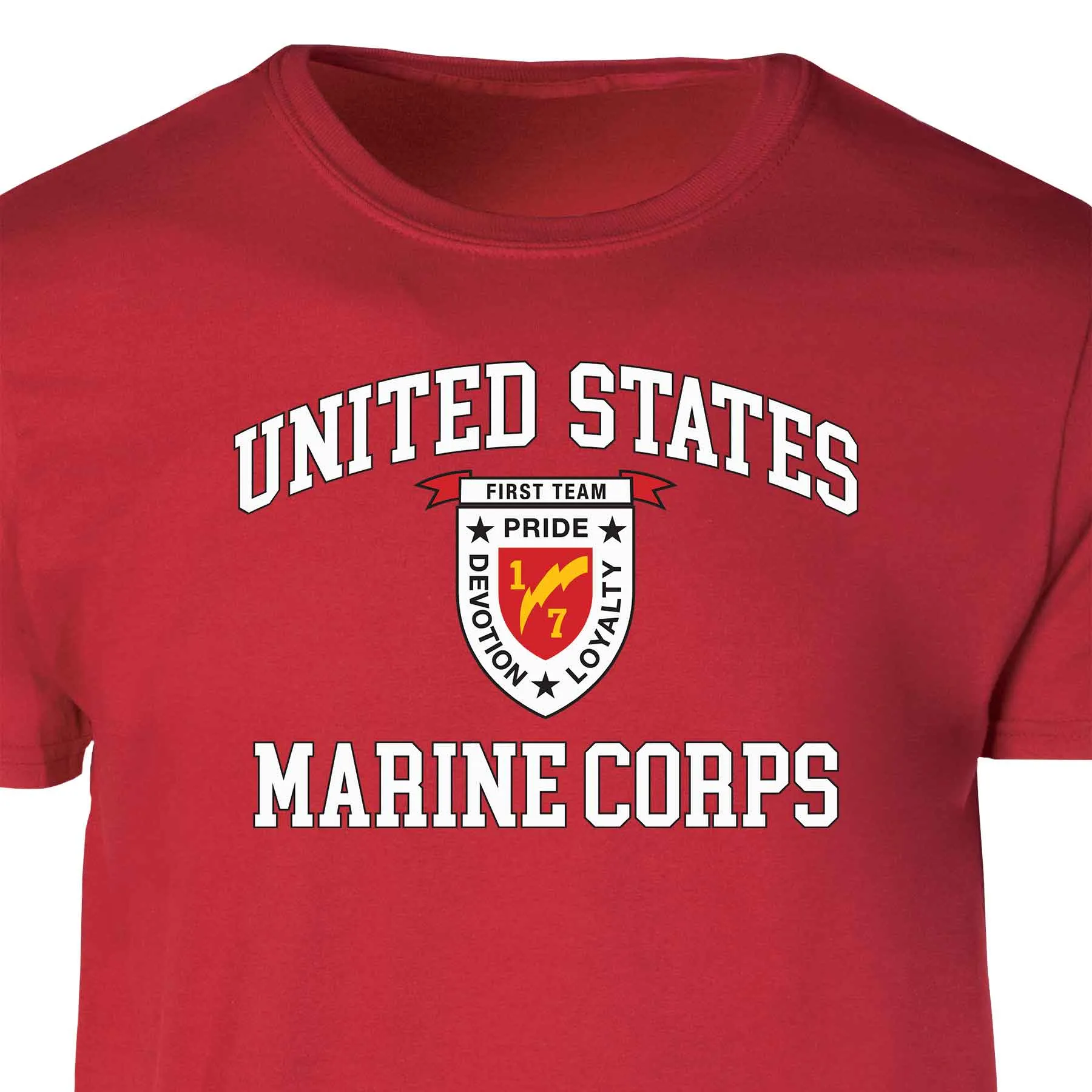 1st Battalion 7th Marines USMC  Patch Graphic T-shirt