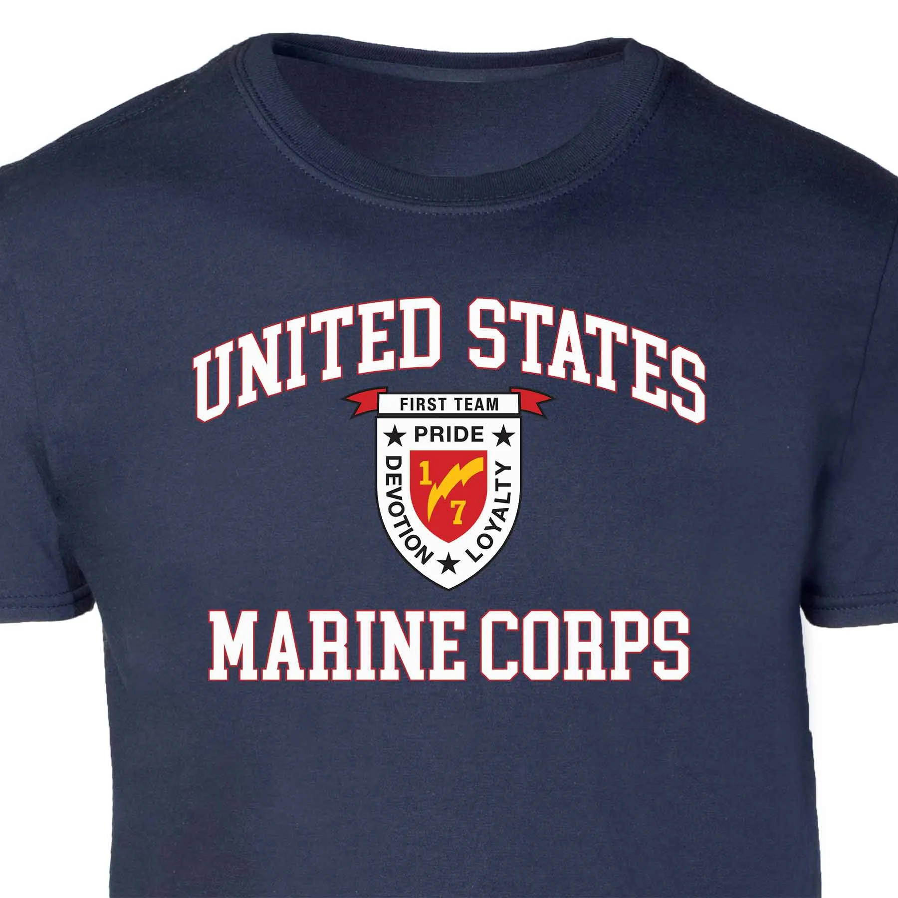 1st Battalion 7th Marines USMC  Patch Graphic T-shirt