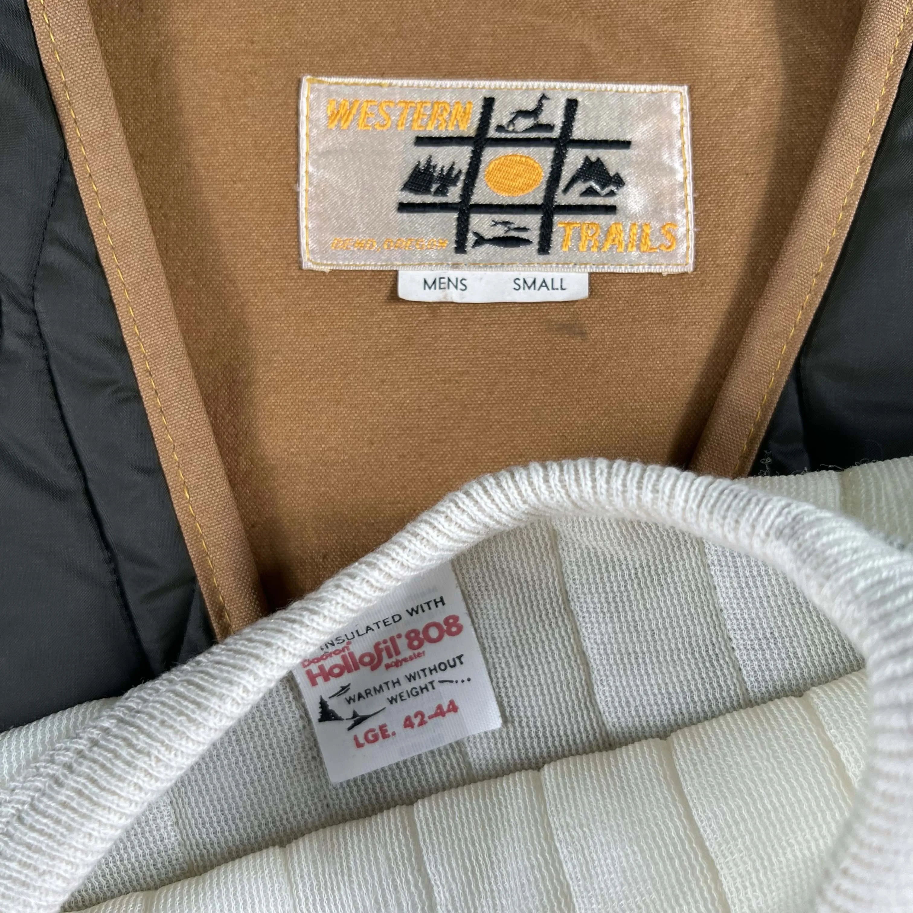 60s/70s Quilted Thermal Sweatshirt and Hunting Vest Combo- S