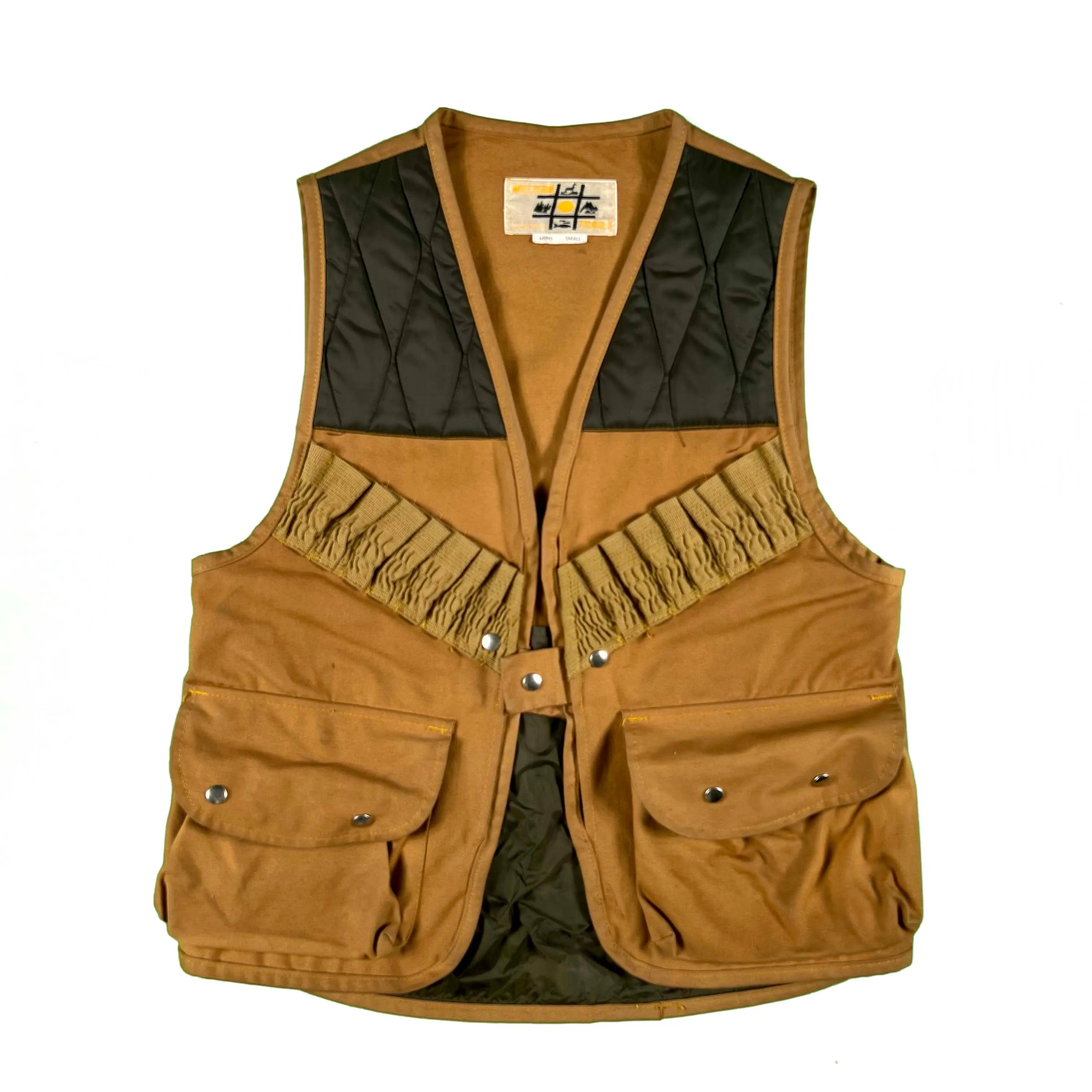 60s/70s Quilted Thermal Sweatshirt and Hunting Vest Combo- S