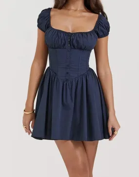 A&A Square Collar Corset Style Vintage Mini Dress A&A Square Collar Corset Style Vintage Mini Dress
