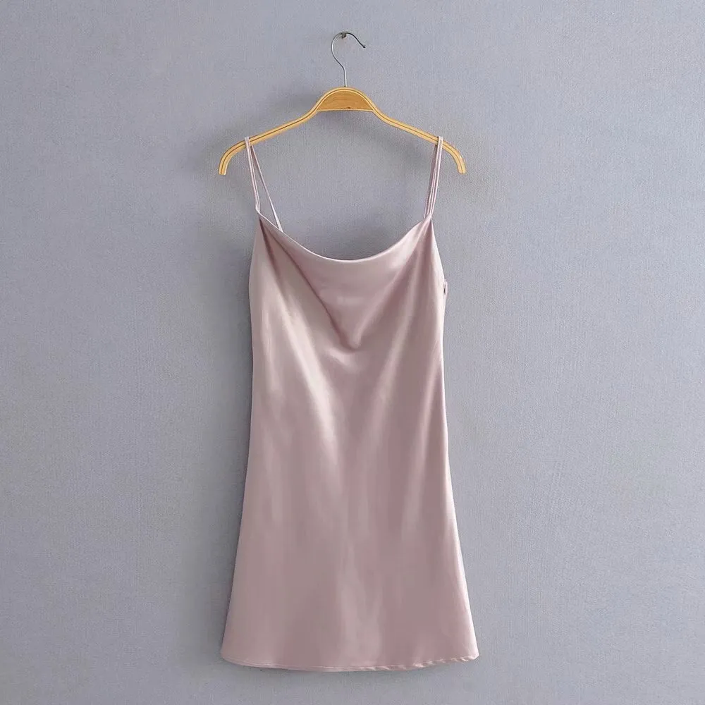 Amozae--hoco dresses     v-neck spaghetti strap party dress women Club night solid silk female short dress Summer beach ladies mini dress Bodycon