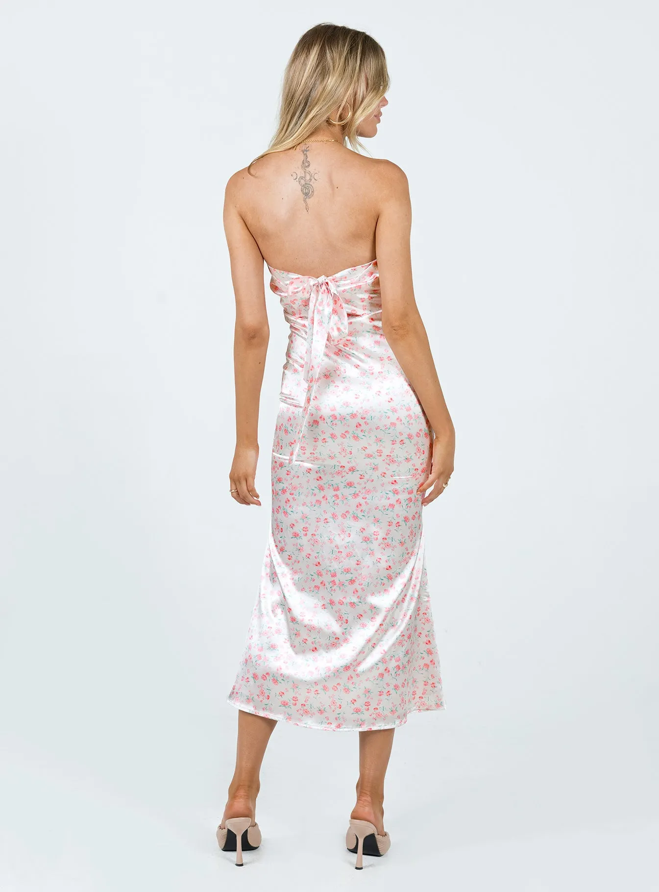 Barnsley Strapless Midi Dress Pink / Floral