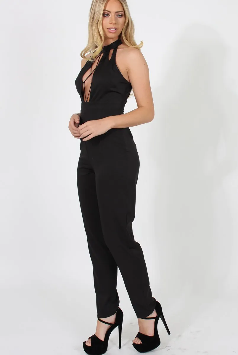 Black High Neck Jumpsuit - Adrianna