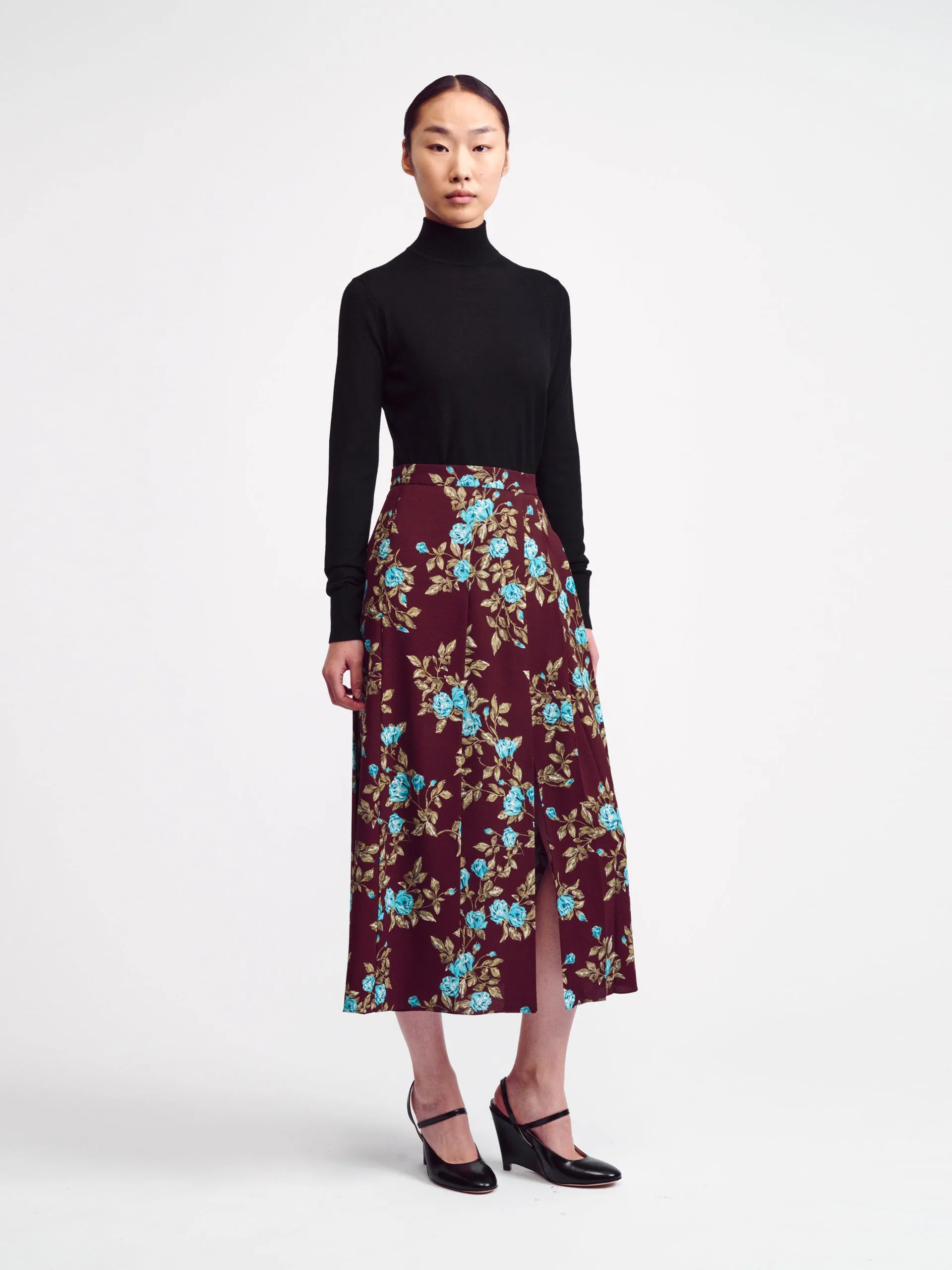 Black luxury yarn Weston knit turtleneck top