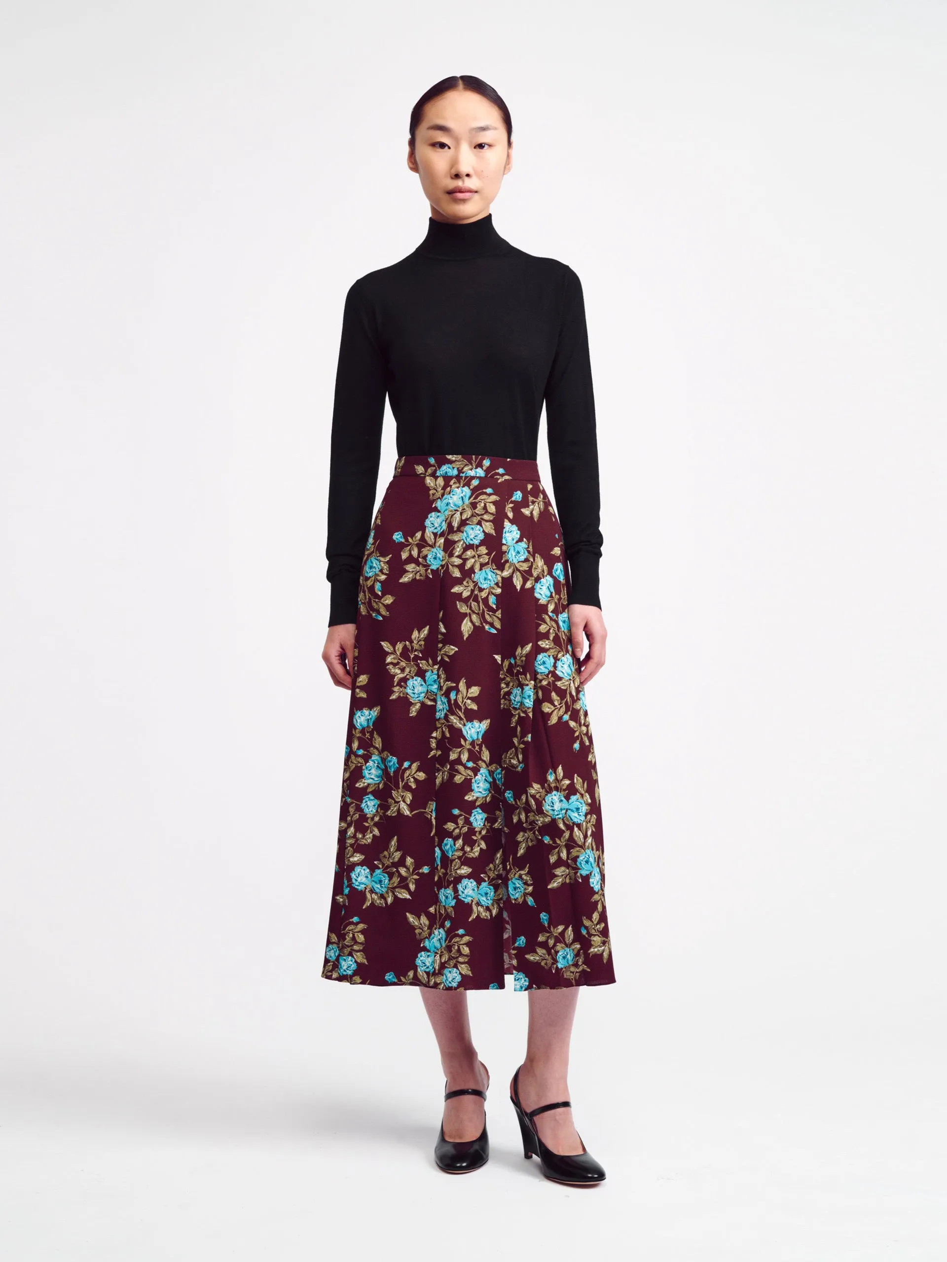 Black luxury yarn Weston knit turtleneck top