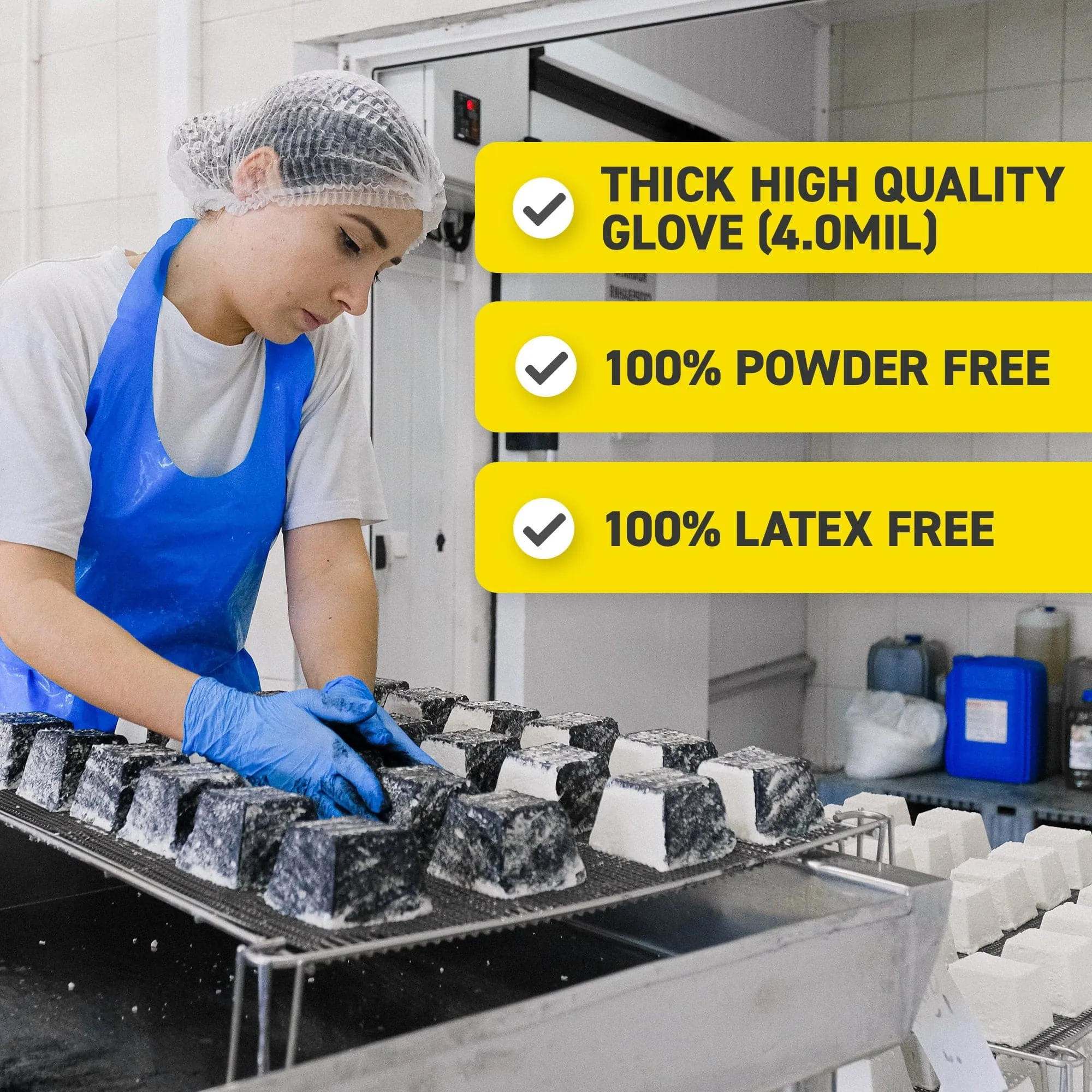 Blue Nitrile Gloves, All Purpose Gloves, Box of 200 Pieces, 4.0 Mil- 72HRS