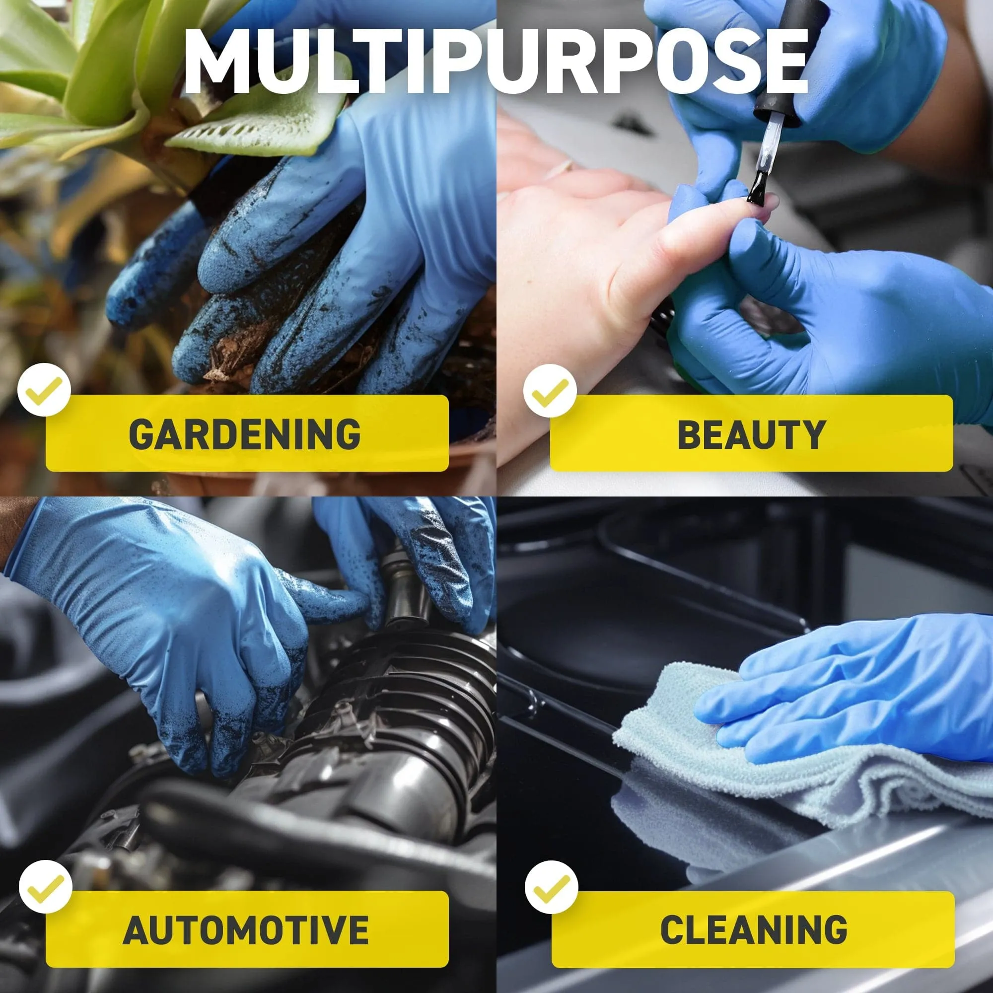 Blue Nitrile Gloves, All Purpose Gloves, Box of 200 Pieces, 4.0 Mil- 72HRS