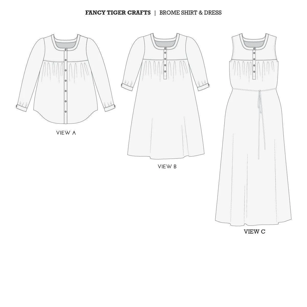 Brome - Dress, Shirt & Maxi - Paper Sewing Pattern