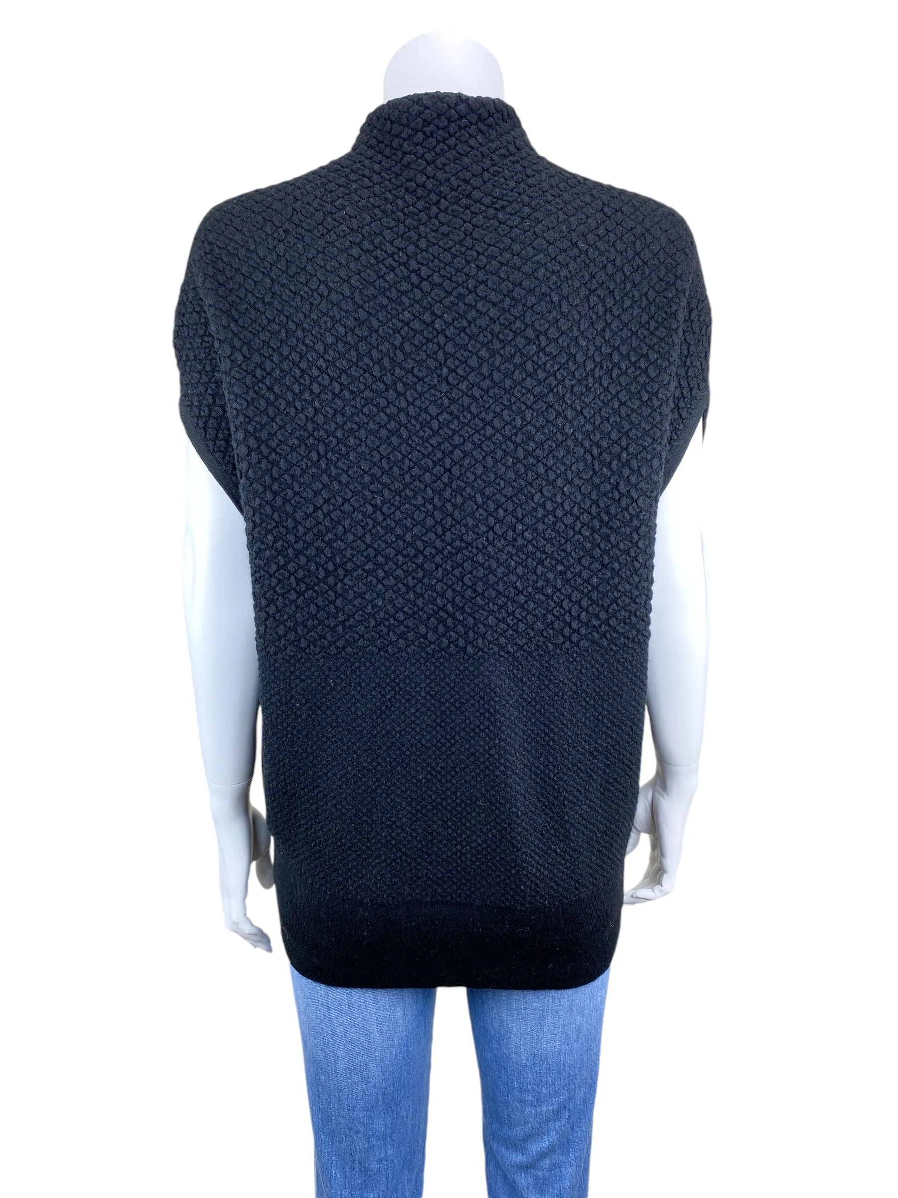 Club Monaco Women's Textured Dolman Funnel Neck Sweater Black Size M