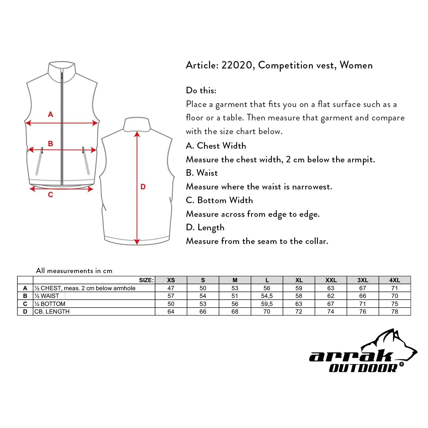 Competition Vest Lady (Burnt Orange)