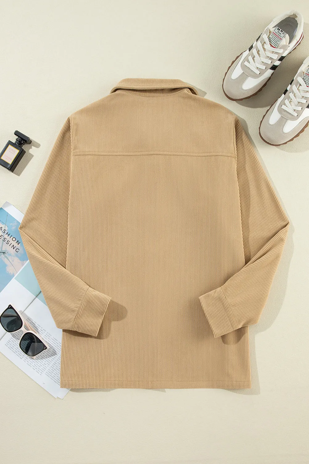 Corduroy Ruffle Jacket