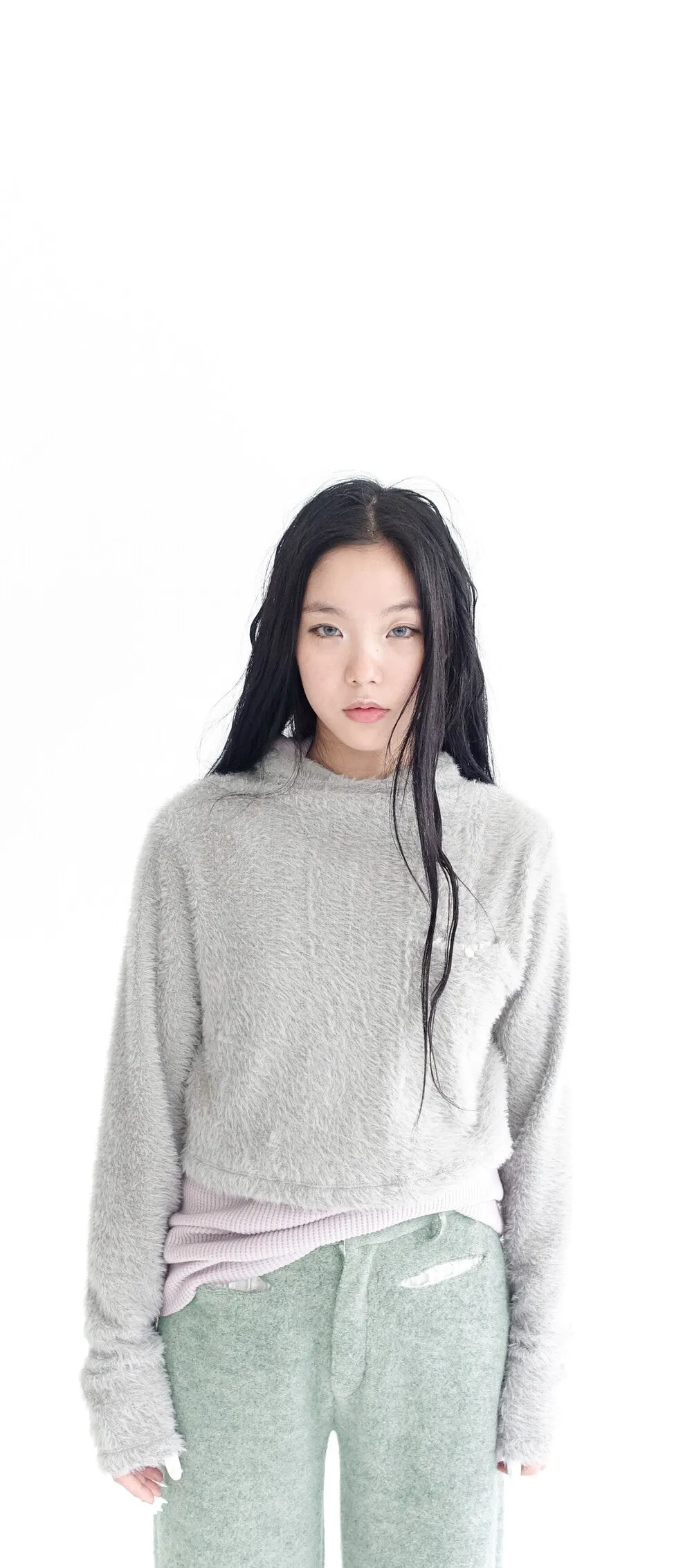 [FAERIE] FW 24 (fa.er.ie) fluffy long turtleneck (grey)