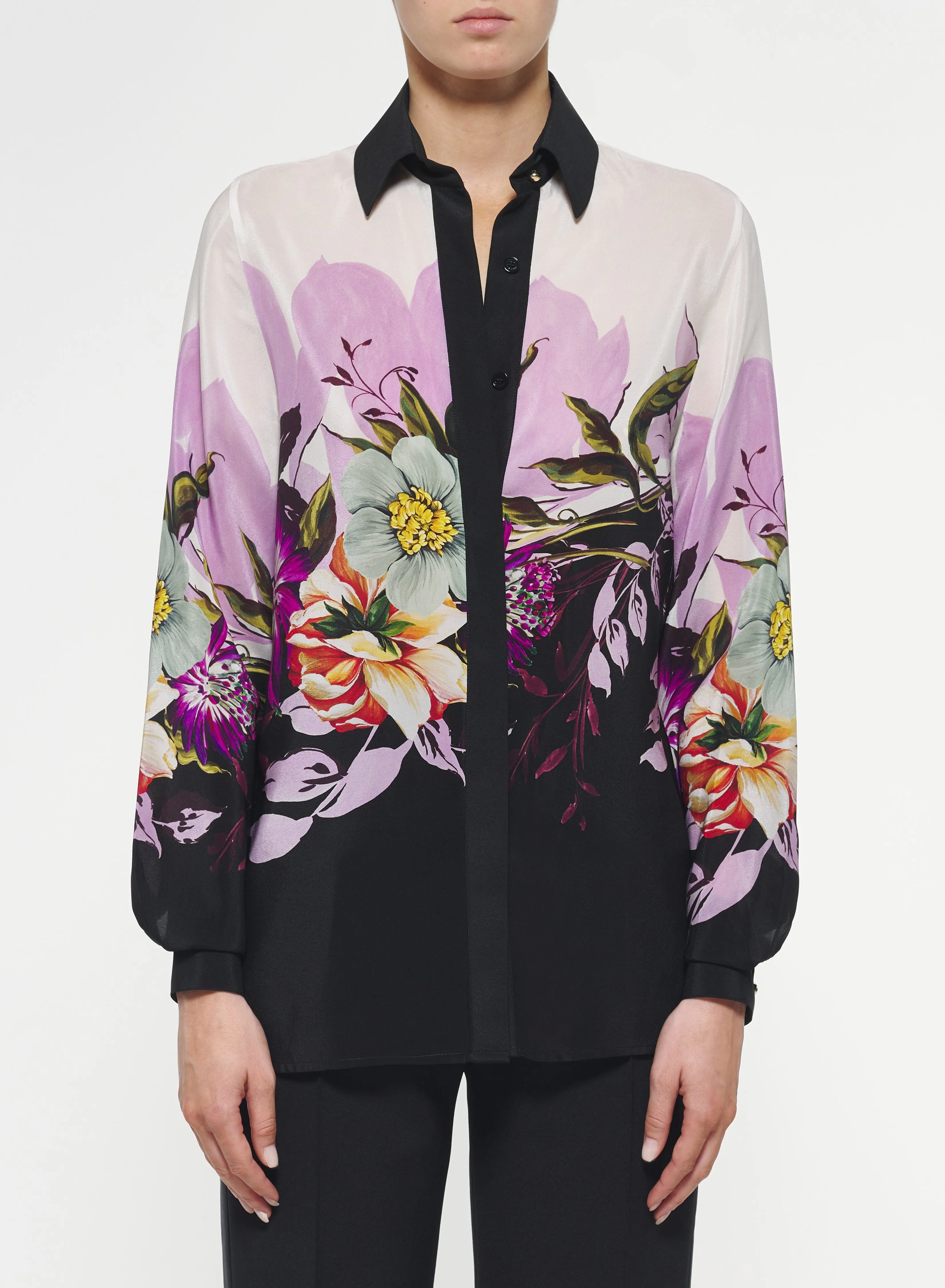 Floral Print Silk Shirt