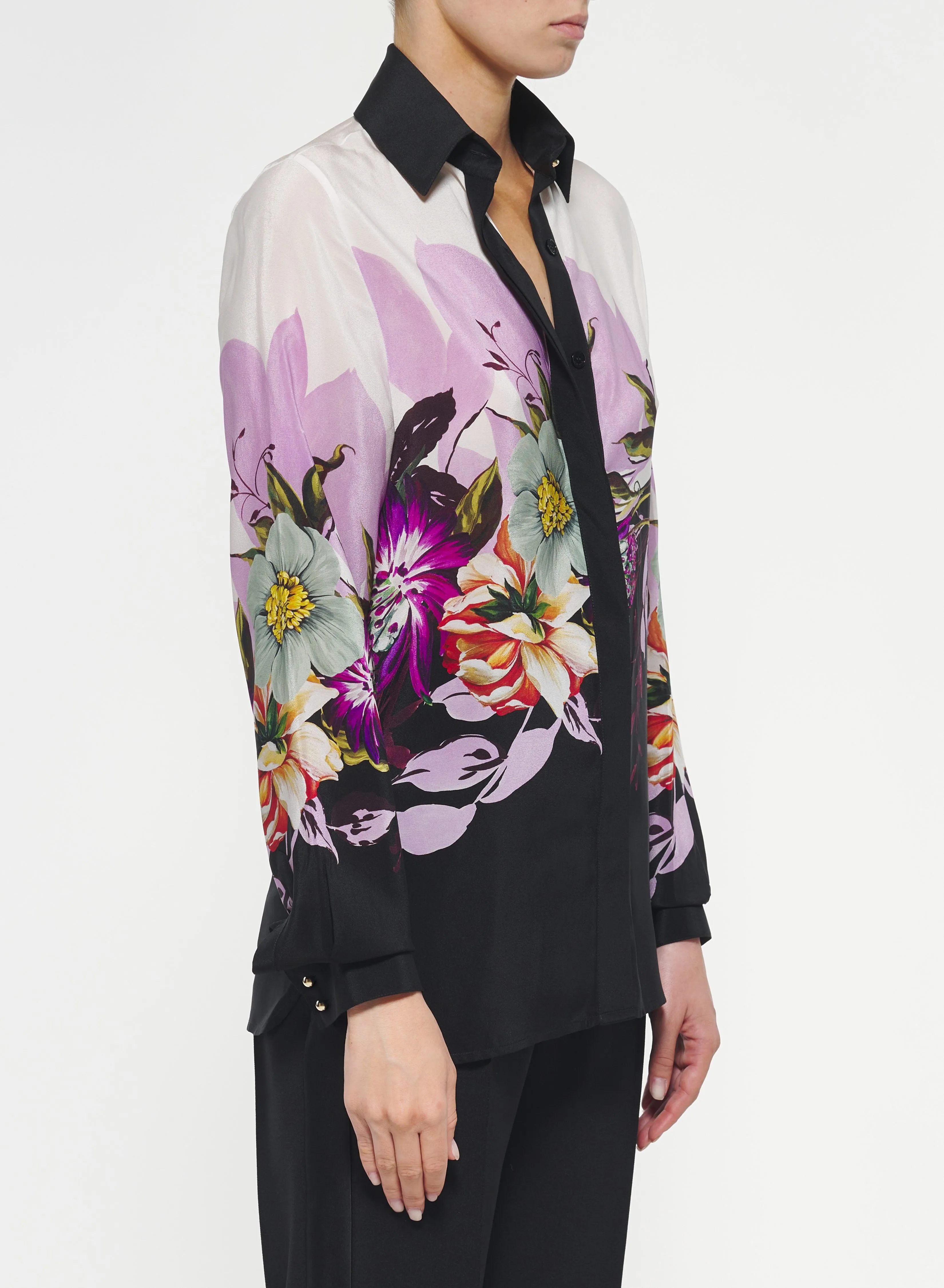 Floral Print Silk Shirt