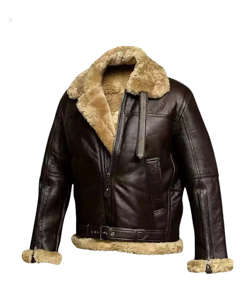 Fur Aviator Flying Pilot Bomber Jacket | Classic & Cozy Rfx Leather