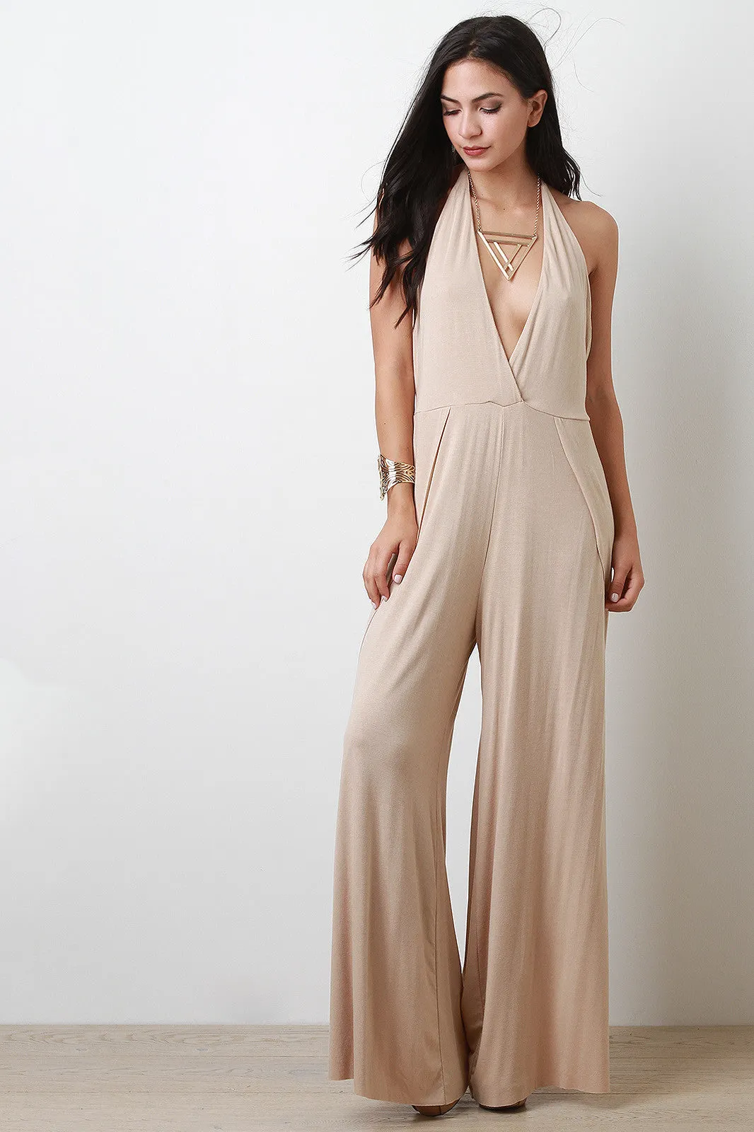 Halter Split Jumpsuit