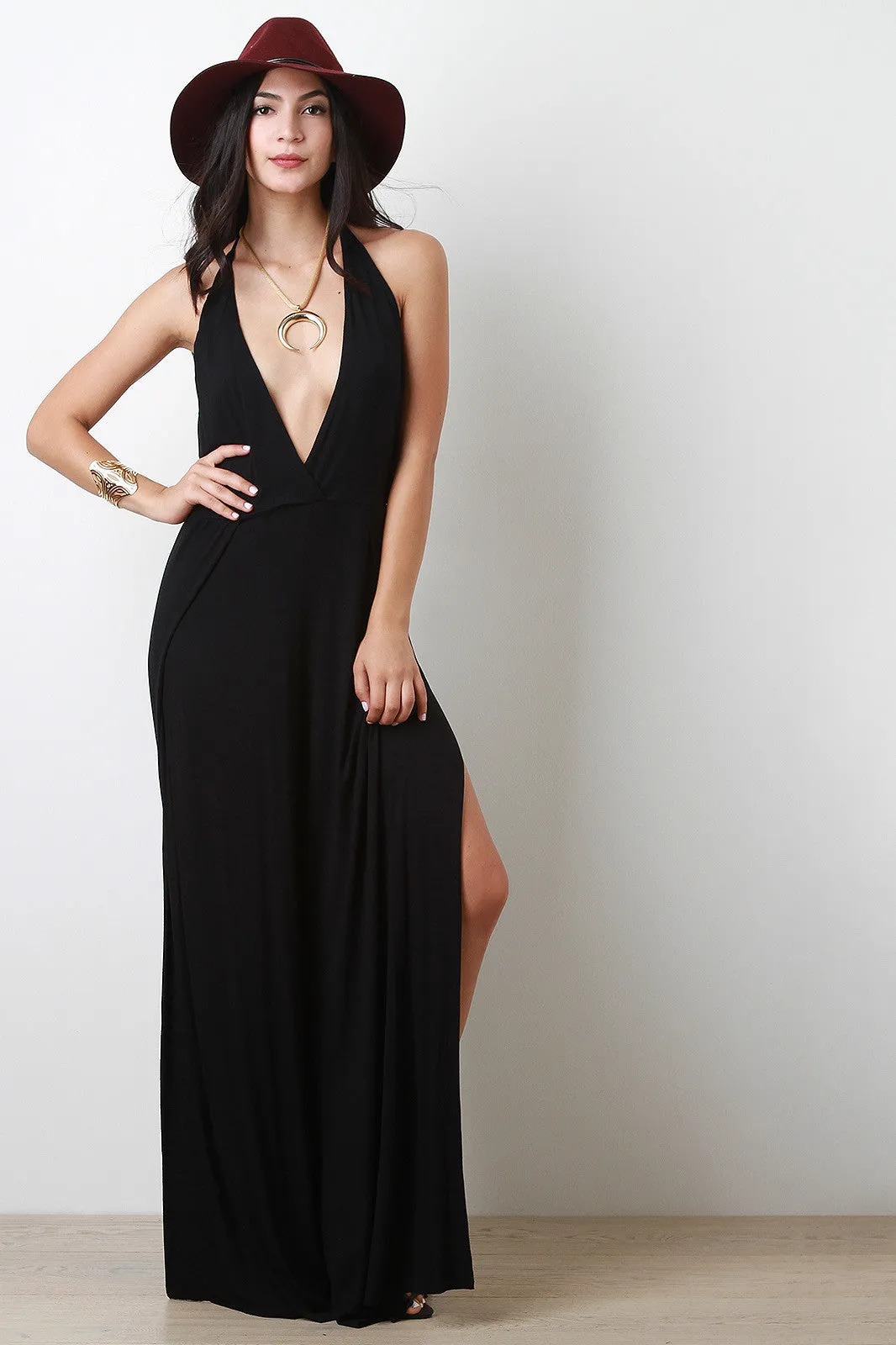 Halter Split Jumpsuit