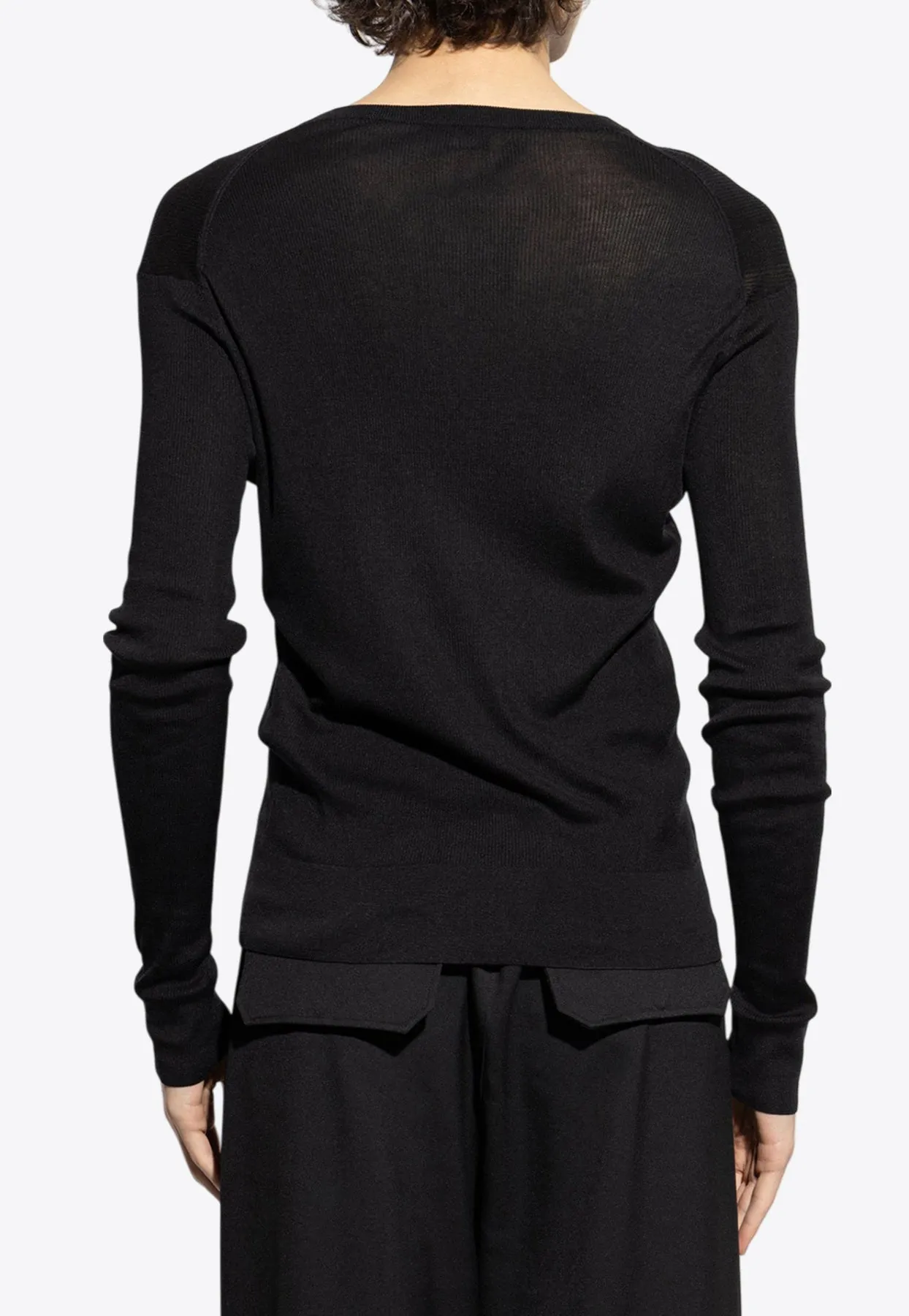 Henley Long-Sleeved Rib Knit T-shirt