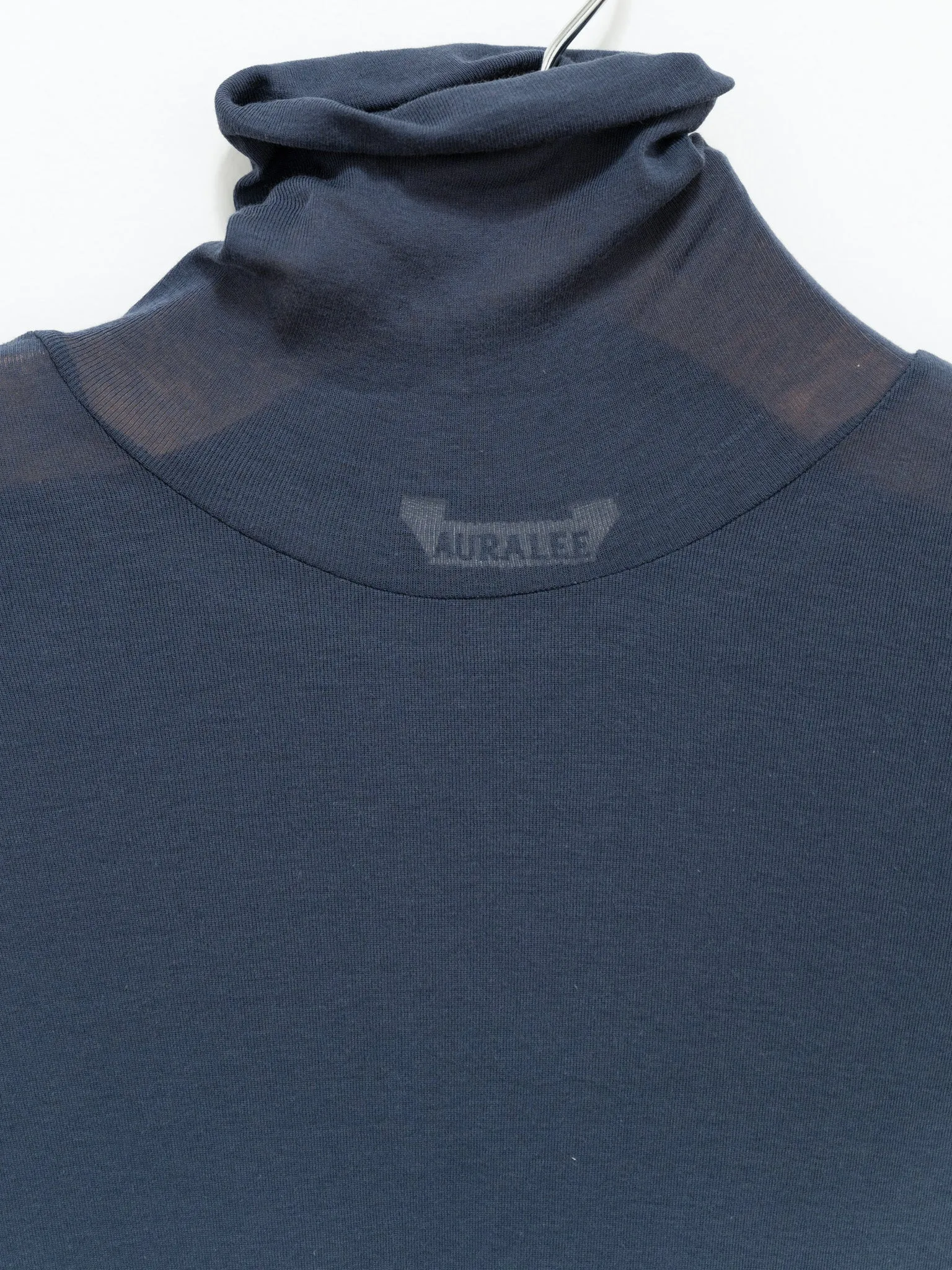 High Gauge Sheer Rib Turtleneck - Navy