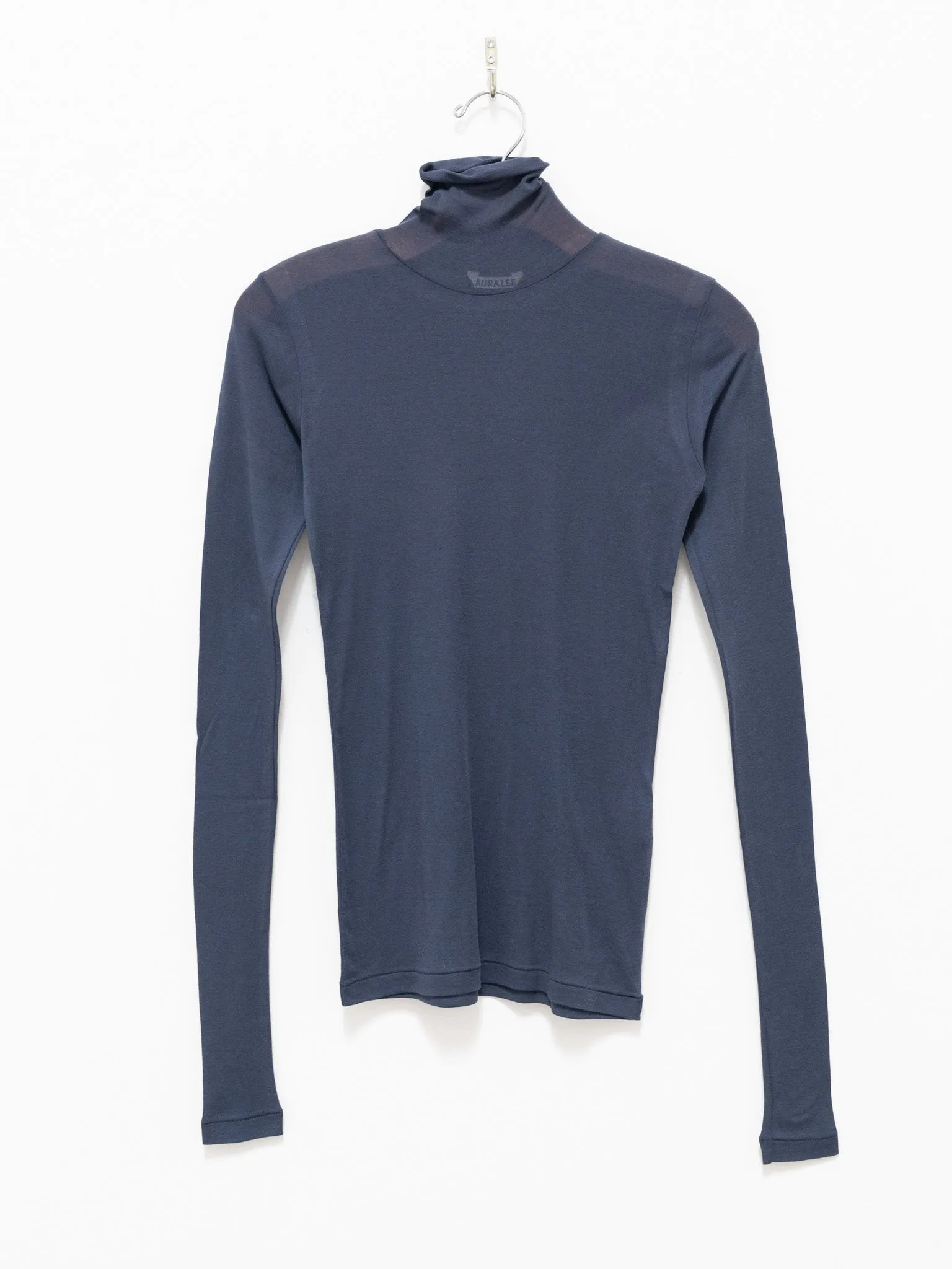 High Gauge Sheer Rib Turtleneck - Navy