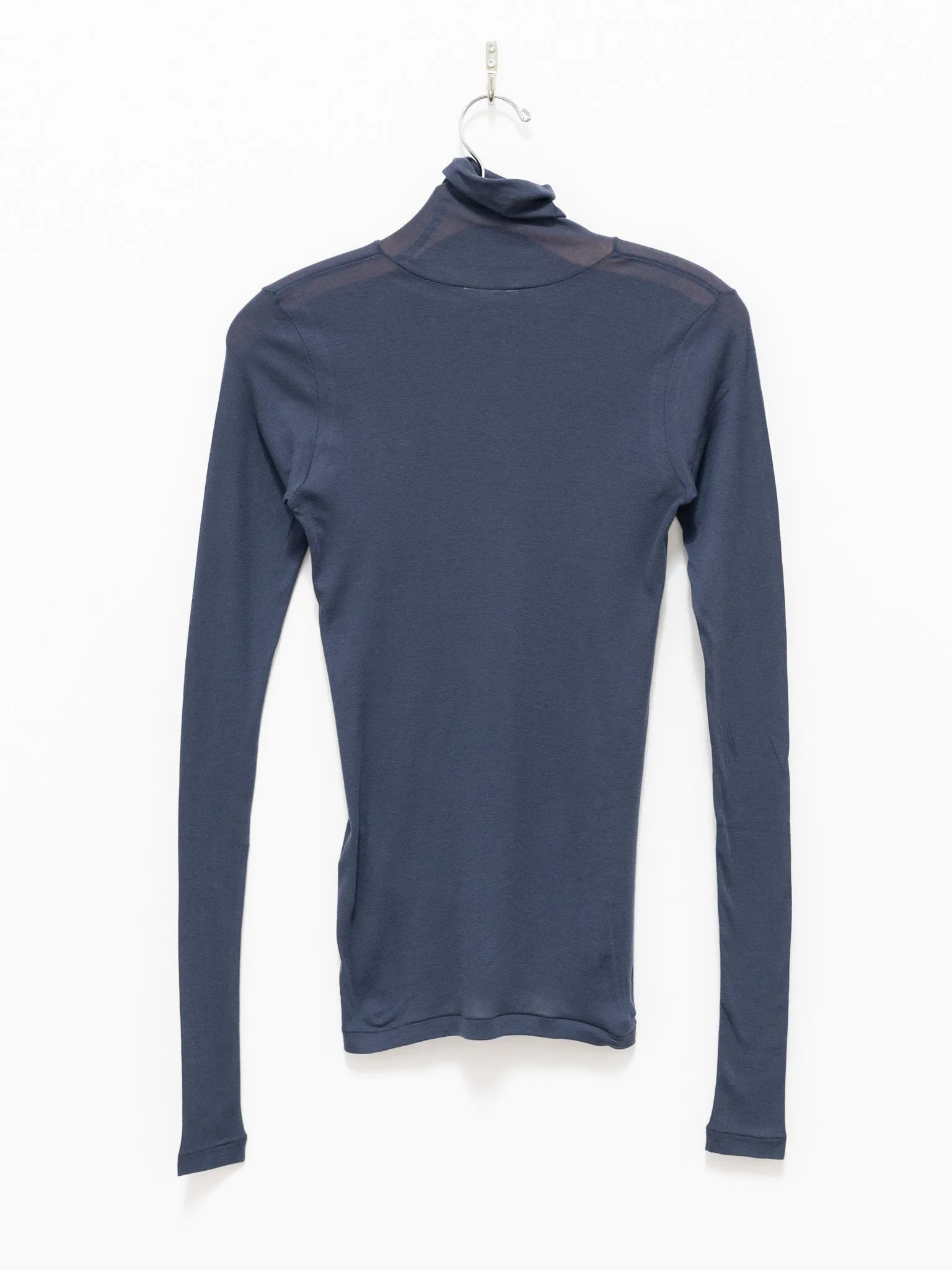 High Gauge Sheer Rib Turtleneck - Navy