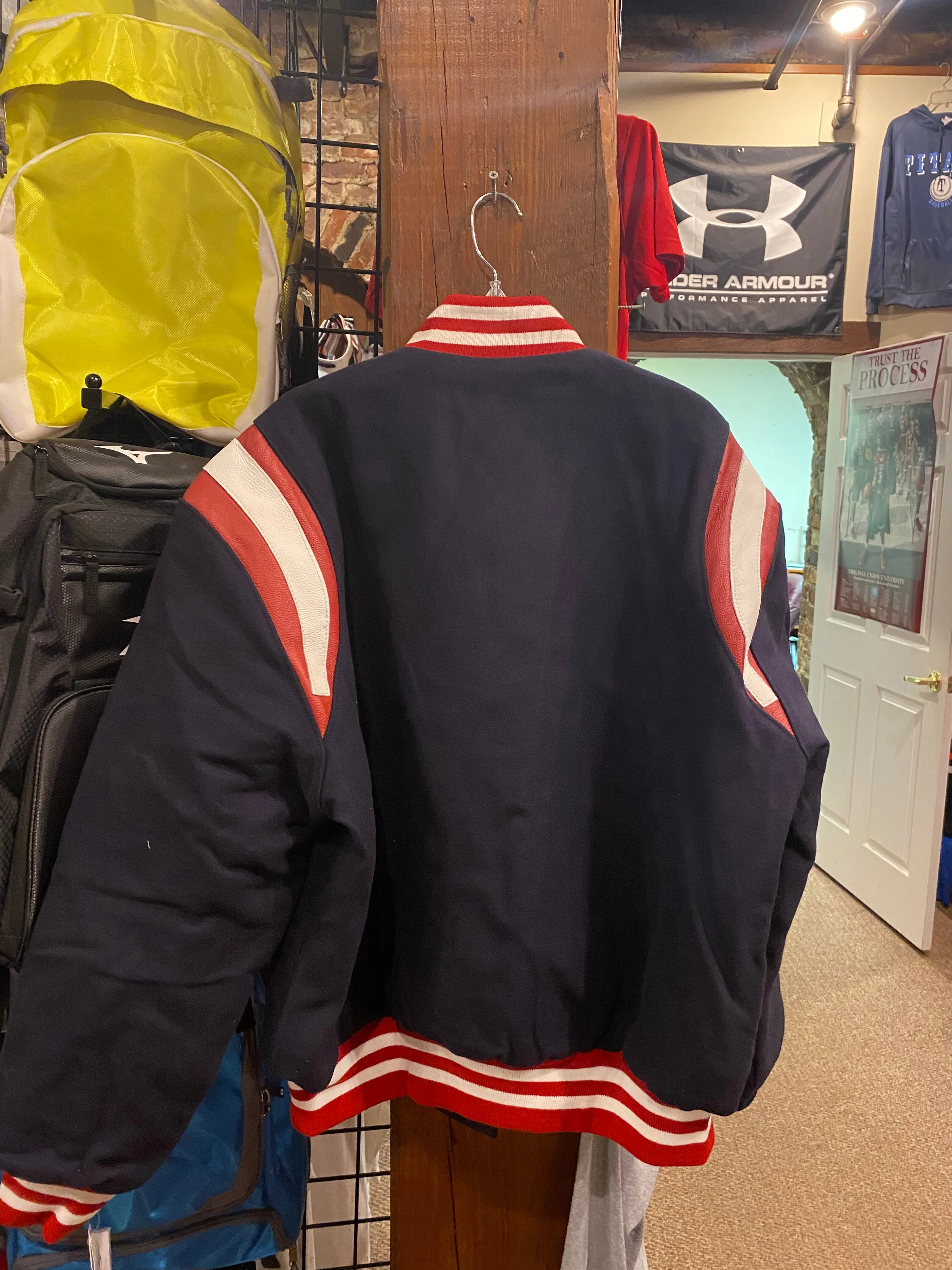 Holloway Varsity Wool Jacket with Leather Contrasting Partial Overlay