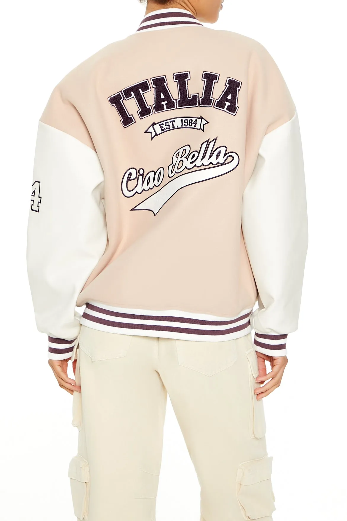 Italia Chenille Embroidered Varsity Jacket
