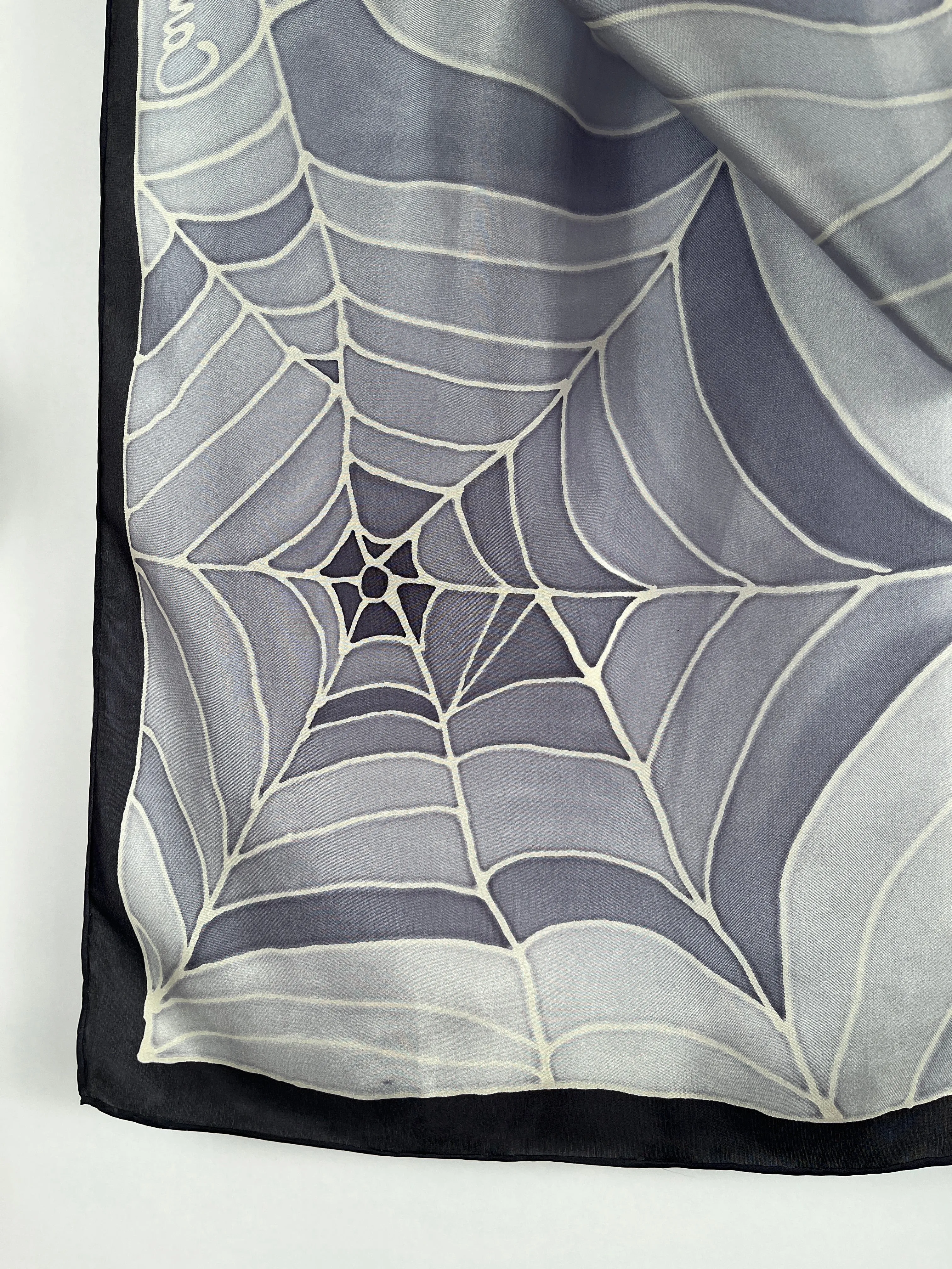 “Just the Web" - Hand-dyed Silk Scarf - $145