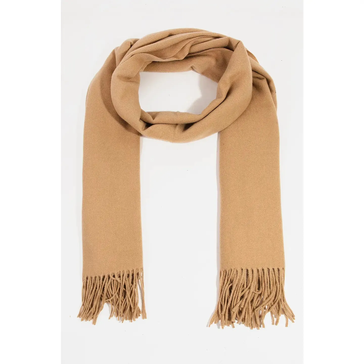 Khaki Fringe Scarf