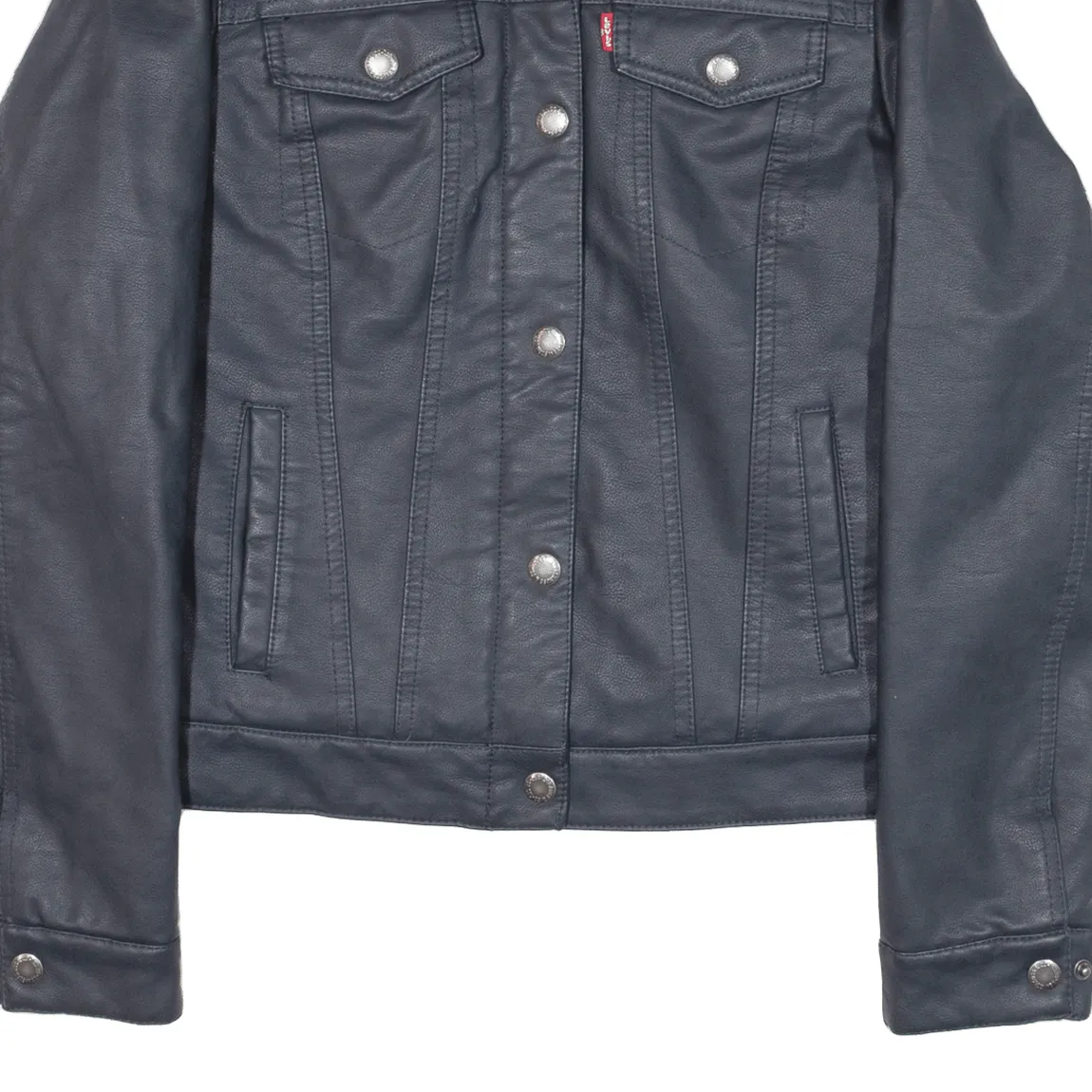 LEVI'S Leather Look Sherpa Lined Womens Jacket Blue XS