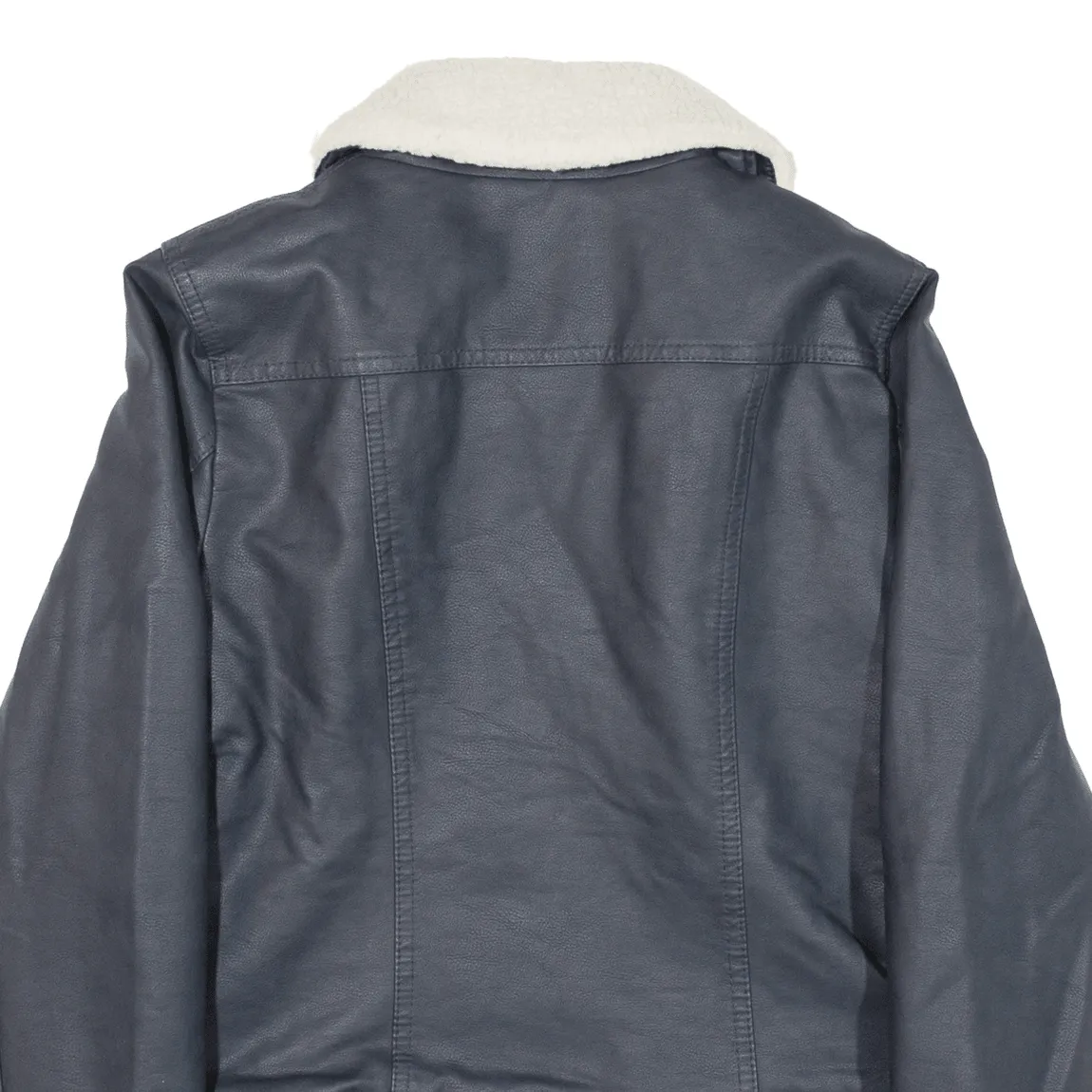 LEVI'S Leather Look Sherpa Lined Womens Jacket Blue XS