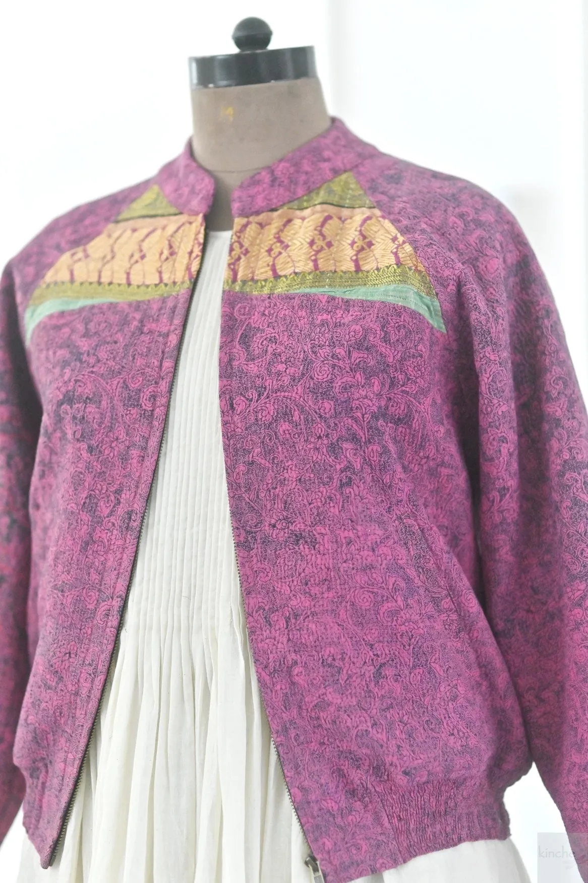 Medium, Adeline Jacket in a beautiful Vintage Print, Quilted Cotton Kantha