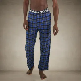 Men's Flannel Sleep Pants Logo Elastic - Blue - FINAL SALE
