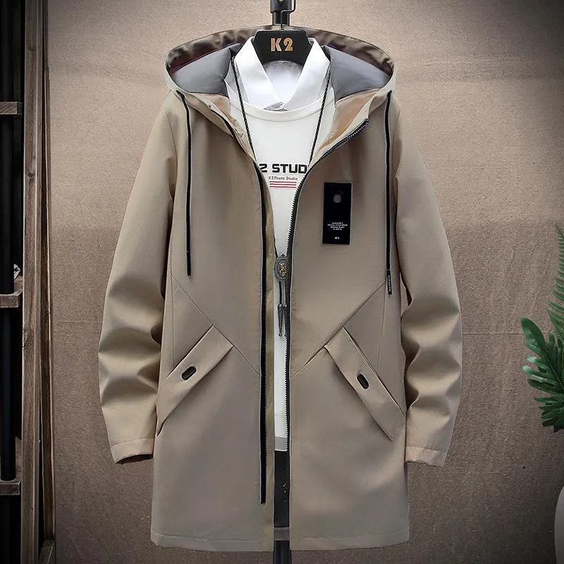 Men's Fleece Mid-length Hooded Jacket 42945200YM