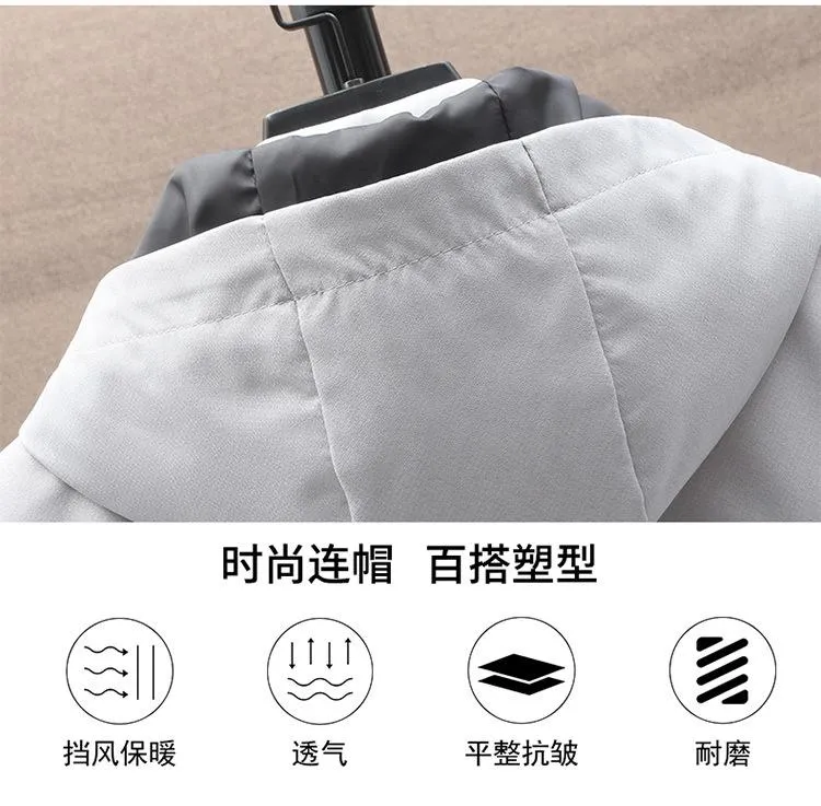 Men's Fleece Mid-length Hooded Jacket 42945200YM