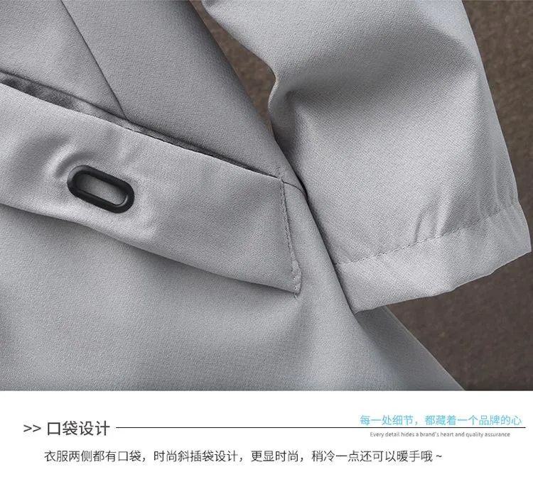 Men's Fleece Mid-length Hooded Jacket 42945200YM