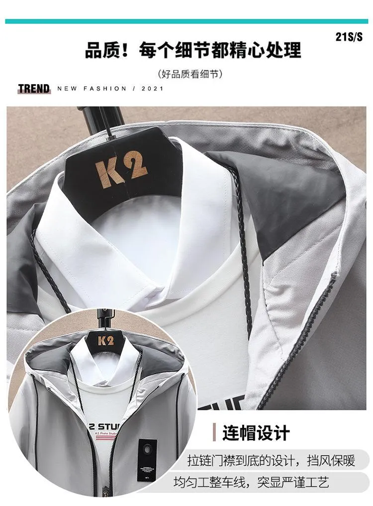 Men's Fleece Mid-length Hooded Jacket 42945200YM
