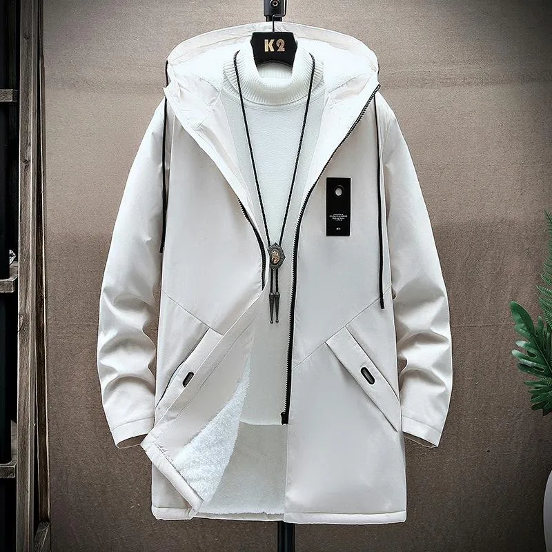 Men's Fleece Mid-length Hooded Jacket 42945200YM