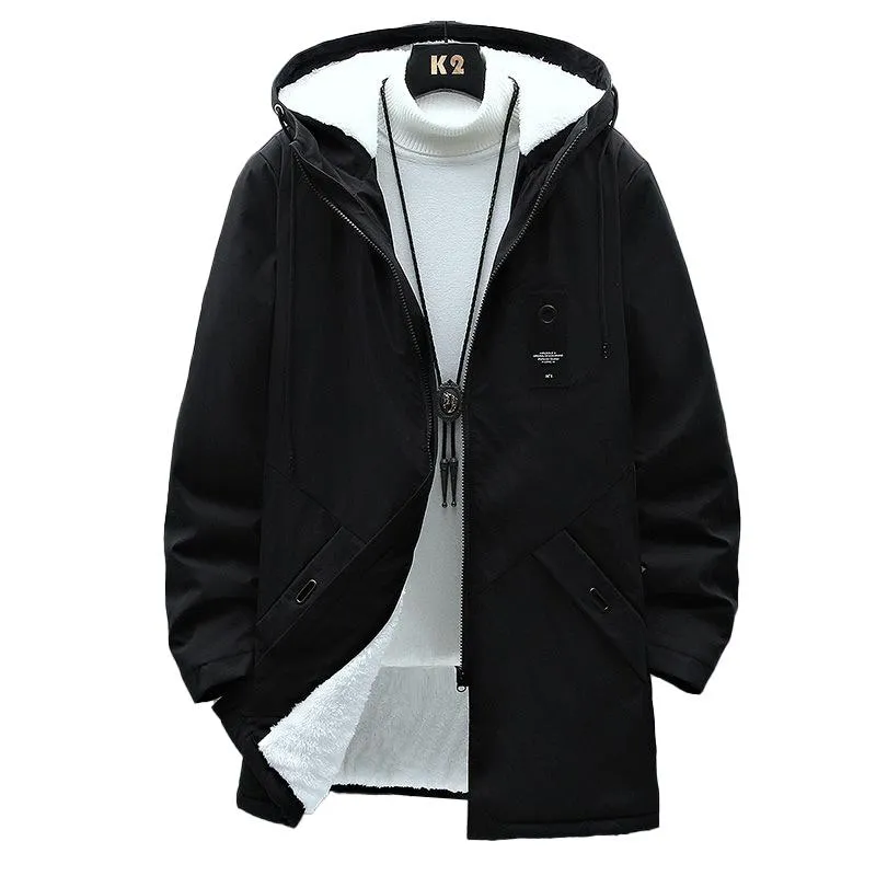 Men's Fleece Mid-length Hooded Jacket 42945200YM