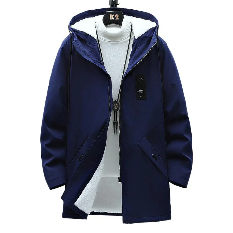 Men's Fleece Mid-length Hooded Jacket 42945200YM