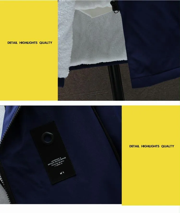 Men's Fleece Mid-length Hooded Jacket 42945200YM