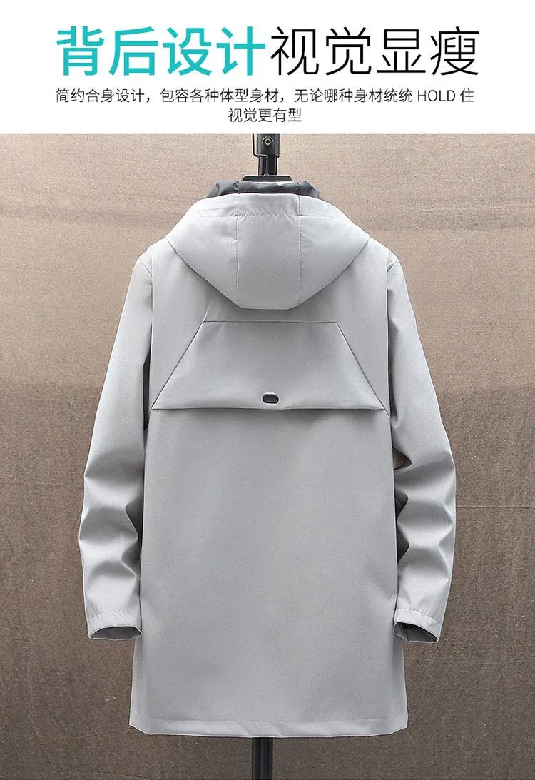 Men's Fleece Mid-length Hooded Jacket 42945200YM