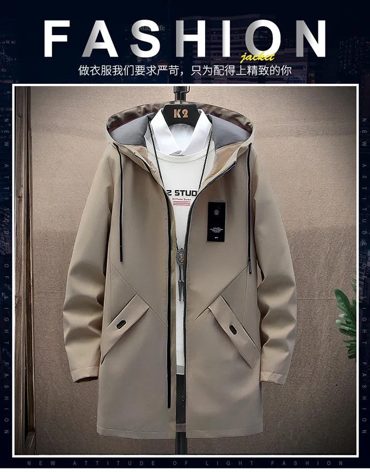 Men's Fleece Mid-length Hooded Jacket 42945200YM