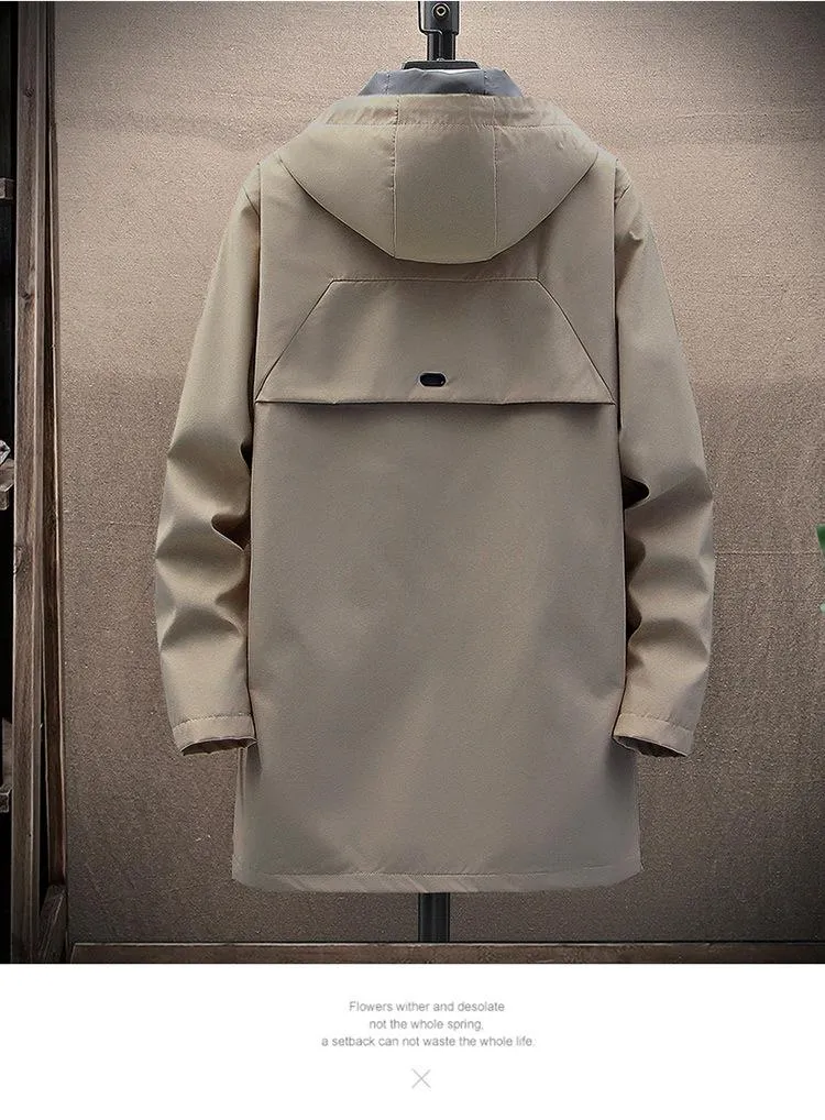 Men's Fleece Mid-length Hooded Jacket 42945200YM